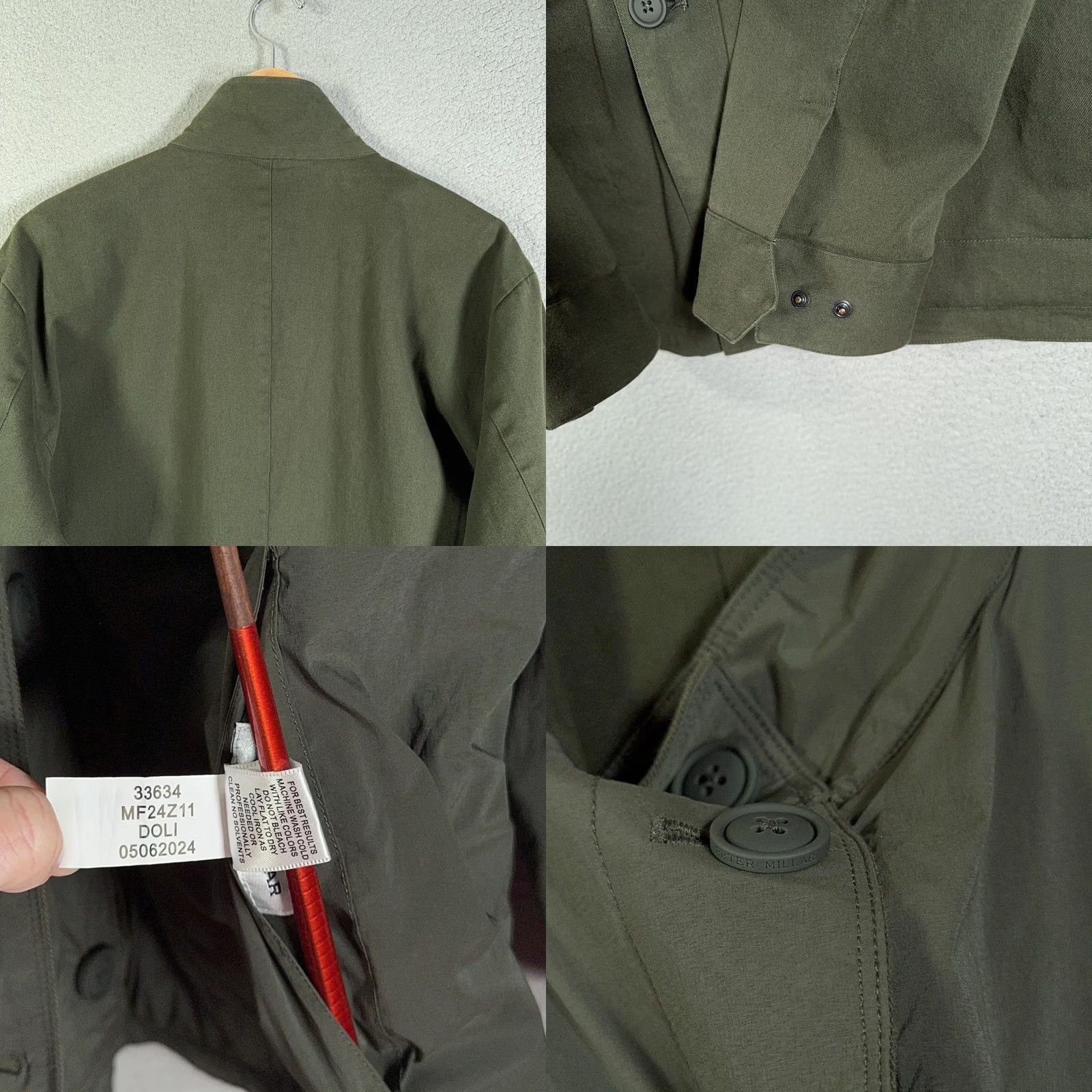 Peter Millar Peter Millar Stowe Reversible Safari Jacket Mens Large Olive Cotton wool Blend Size US L / EU 52-54 / 3 - 9 Thumbnail
