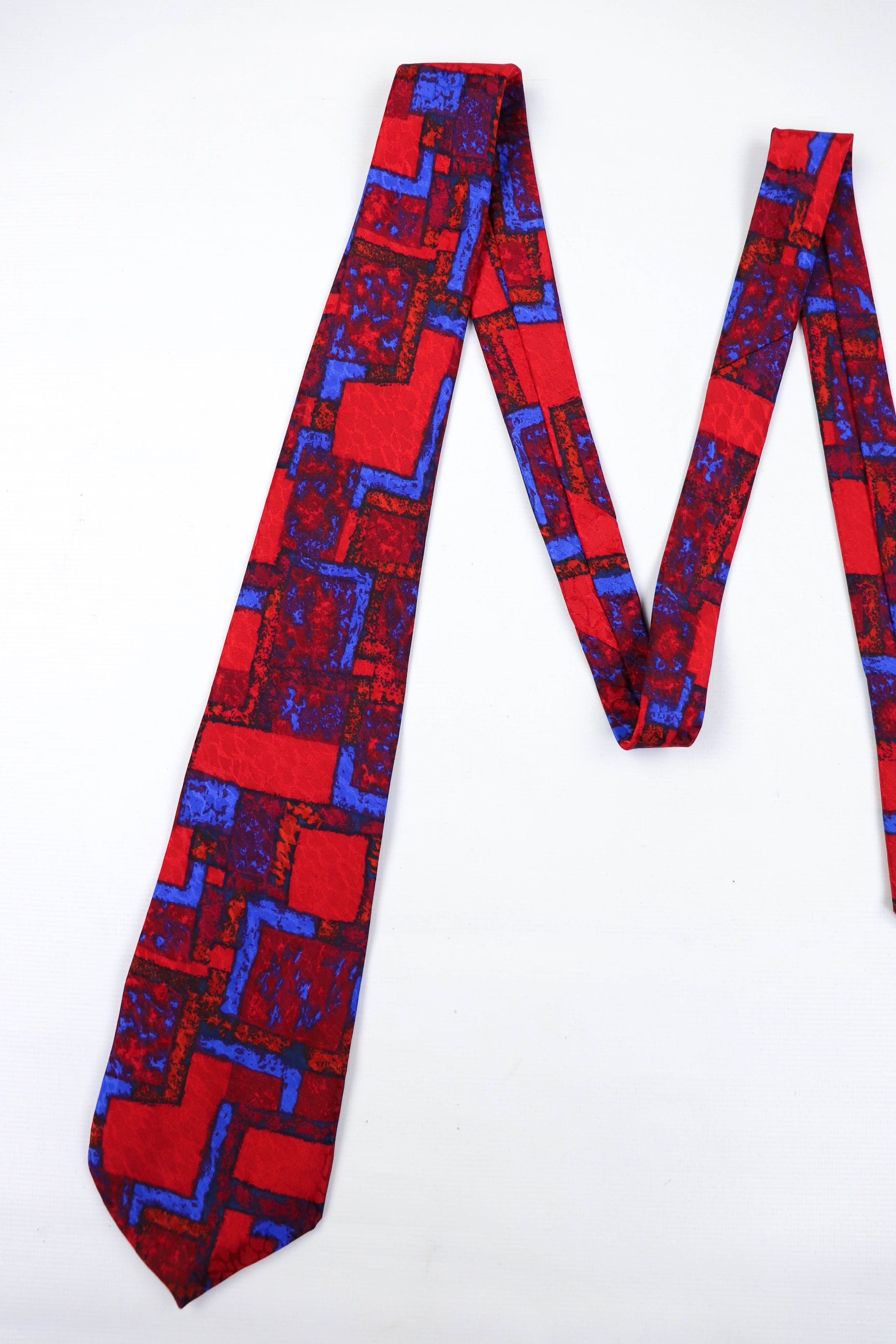 Designer Vintage Paco Rabanne Paris Abstract Graphics Silk Tie Size ONE SIZE - 4 Thumbnail