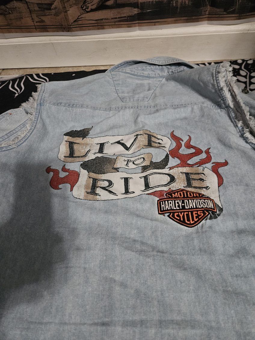 Harley Davidson Harley Davidson Live To Ride Denim Jacket Size US L / EU 52-54 / 3 - 4 Thumbnail