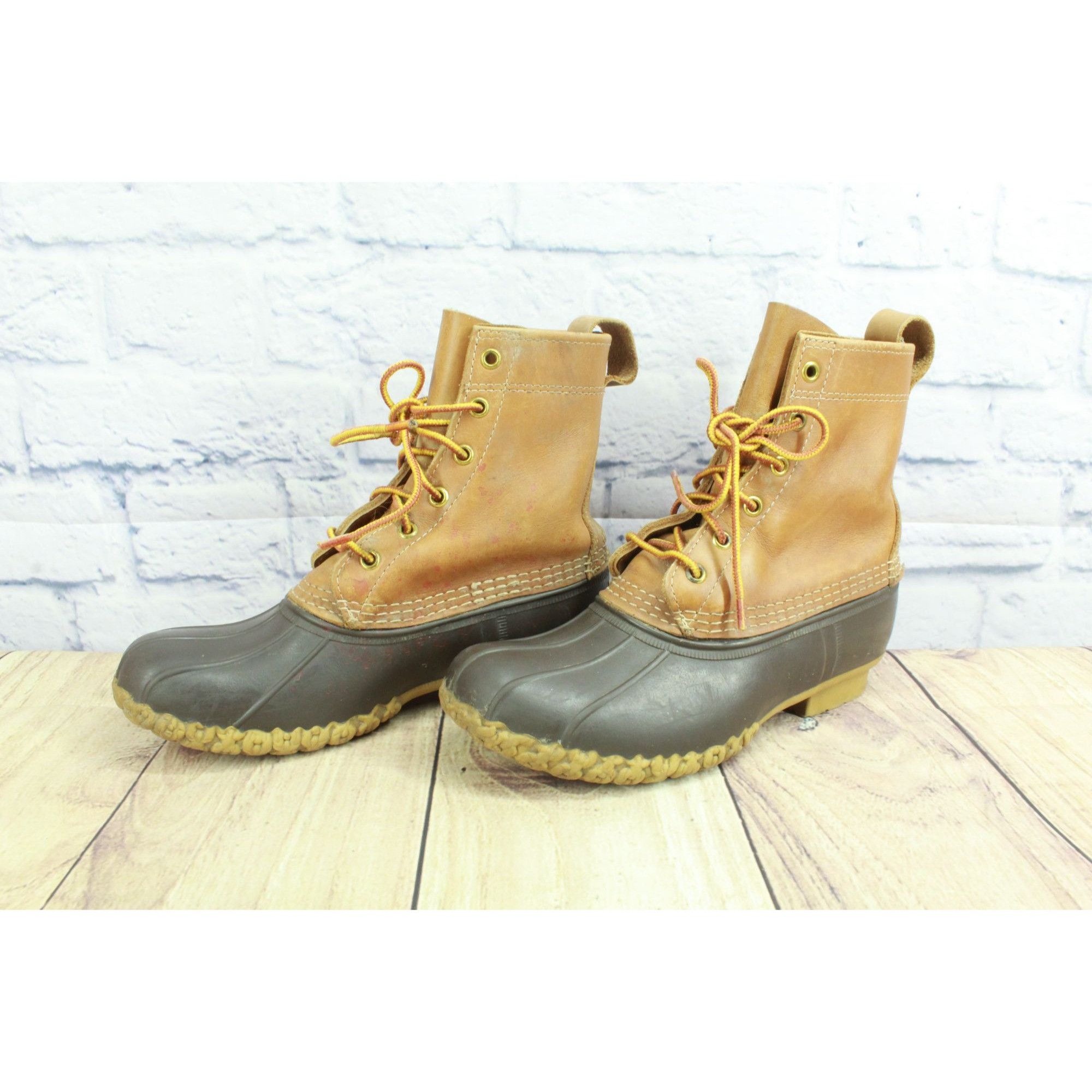 Leather LL Bean Women's Leather Lace Up Insulated Ankle Duck Boots Size US 6 / IT 36 - 2 Thumbnail