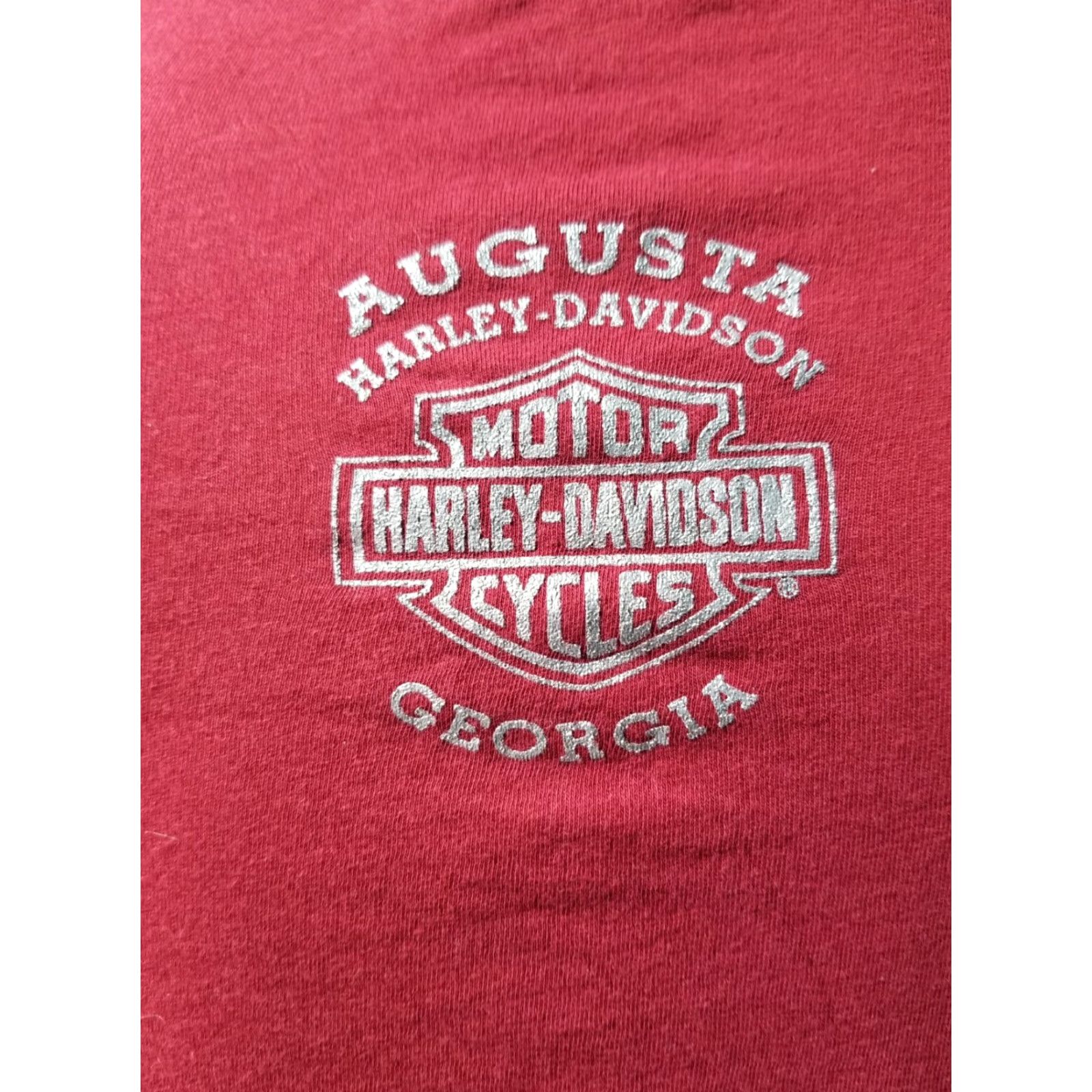 Harley Davidson Harley-Davidson Shirt Womens L Cropped 3/4 Sleeve Red Cotton Logo Lace 90s Female Shirt? Size L / US 10 / IT 46 - 3 Thumbnail