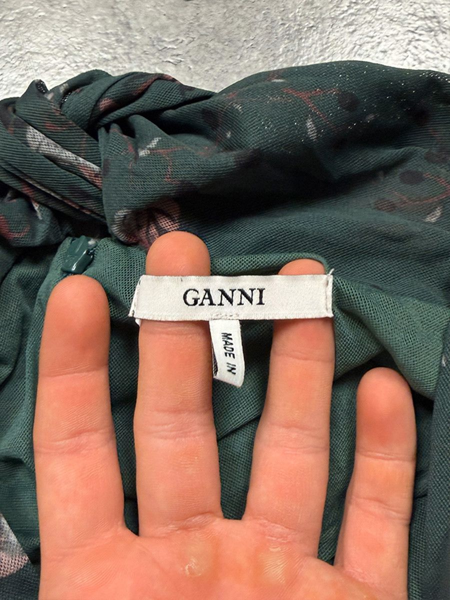 Ganni Ganni dark green floral print mini skirt in size M Size 29" - 2 Thumbnail