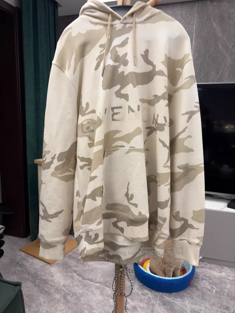 Givenchy Givenchy Beige Camo Cotton Hoodie Size US XL / EU 56 / 4 - 1 Thumbnail