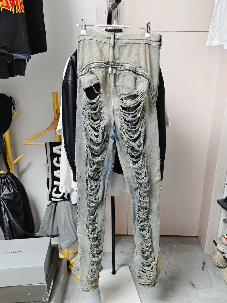 Rick Owens Rick Owens Drkshdw Distressed Zipper Pants-2506 Size US 32 / EU 48 - 3 Thumbnail