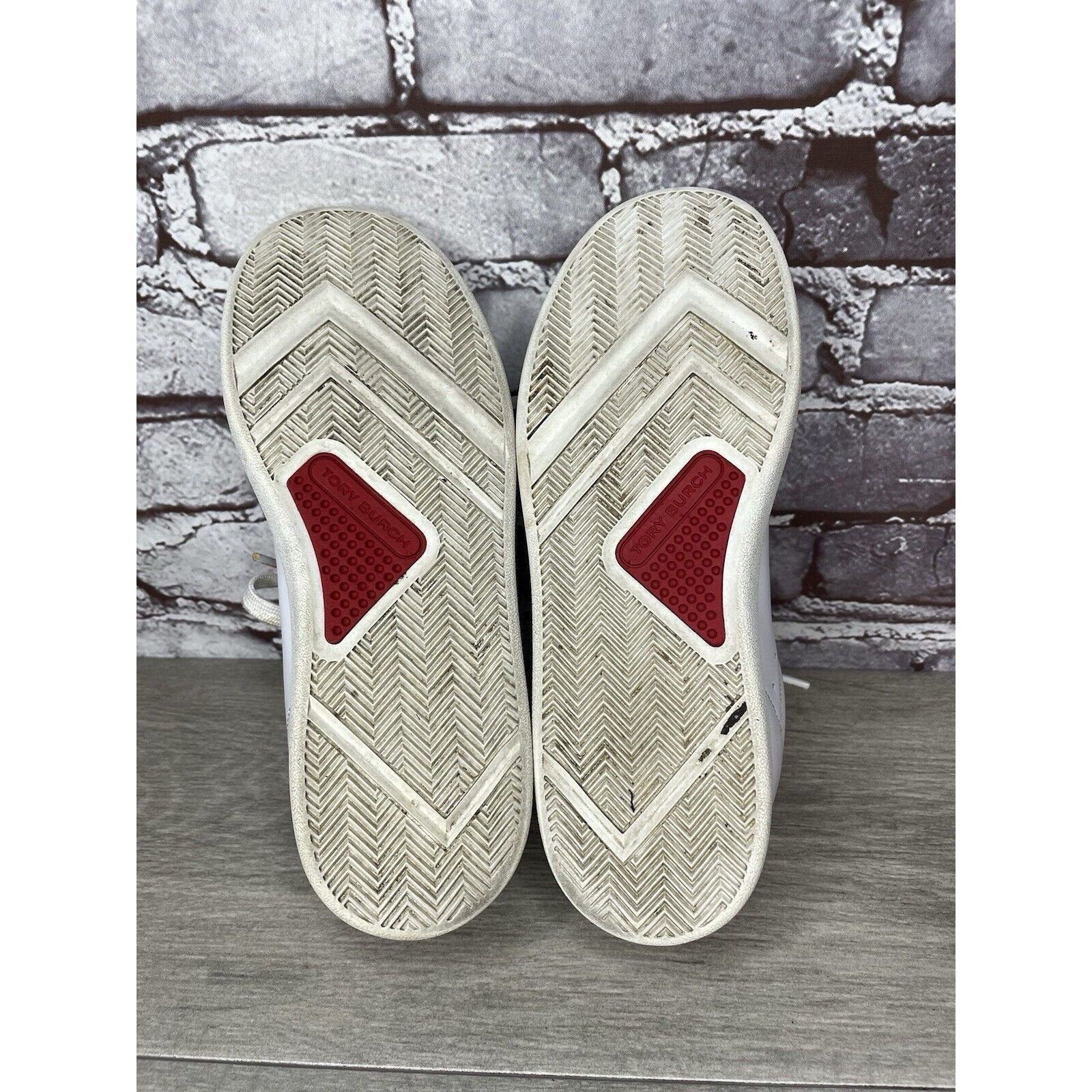 Tory Burch TORY BURCH Howell Court White Leather Red Sneakers Shoes Wom Size US 6.5 / IT 36.5 - 21 Thumbnail