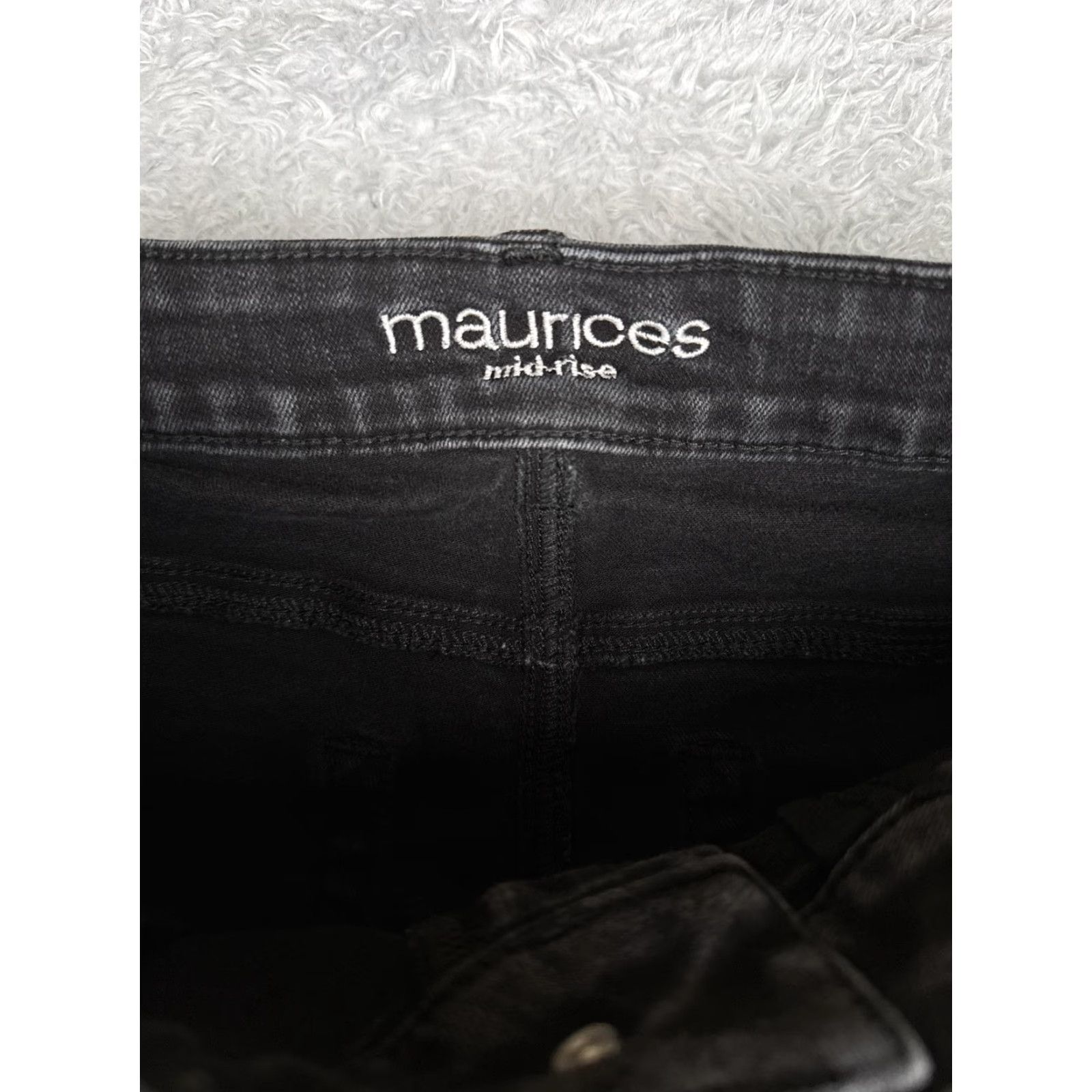 Vintage Maurices Jeans Womens 8 Gray Mid Rise Bootcut 28x31 Charcoal Wash Denim Stretch Size 30" / US 8 / IT 44 - 6 Thumbnail