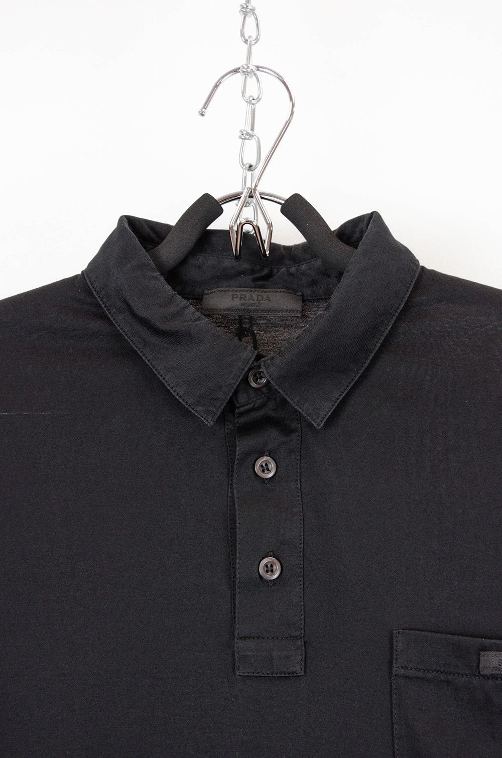 Prada Prada Black Cotton Polo Shirt Size L Size US L / EU 52-54 / 3 - 5 Thumbnail