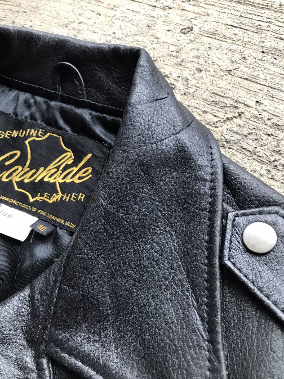 Vintage Vintage Genuine Cowhide Leather Biker Jacket Size US M / EU 48-50 / 2 - 5 Thumbnail
