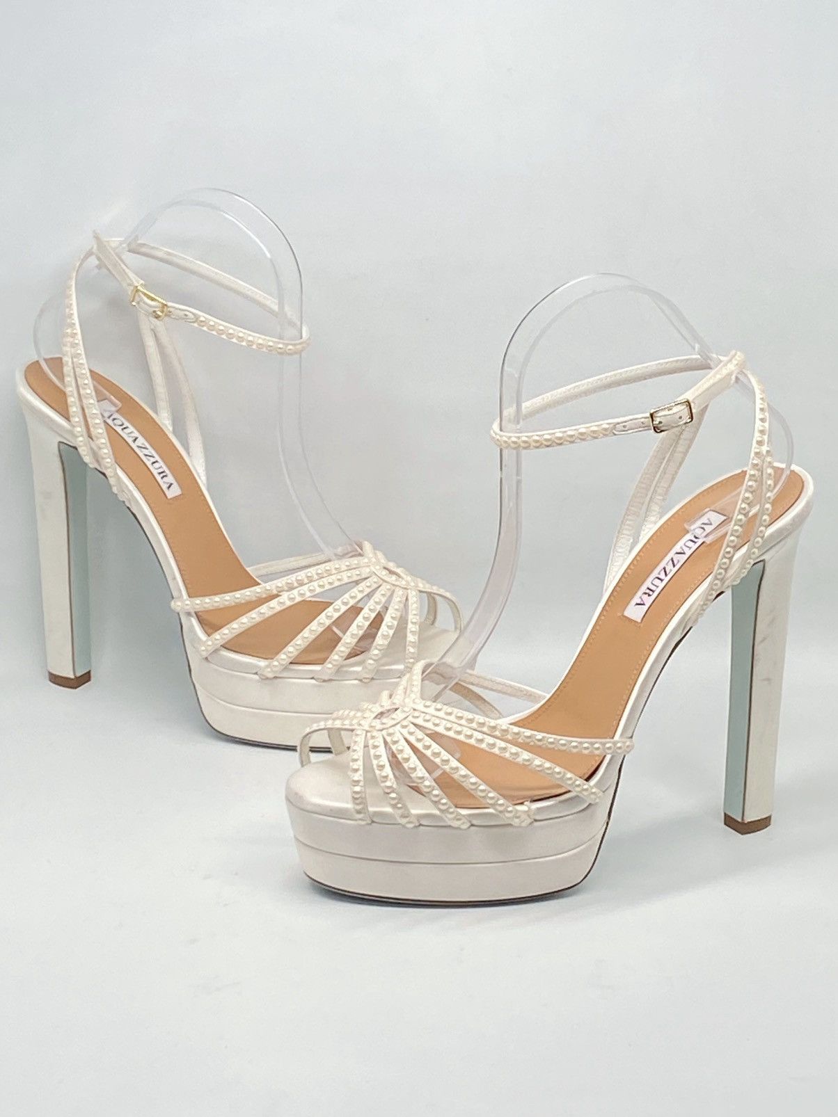 Aquazzura Aquazzura Flow Plateau 145MM Satin Sandals size 40 Size US 10 / IT 40 - 1 Thumbnail