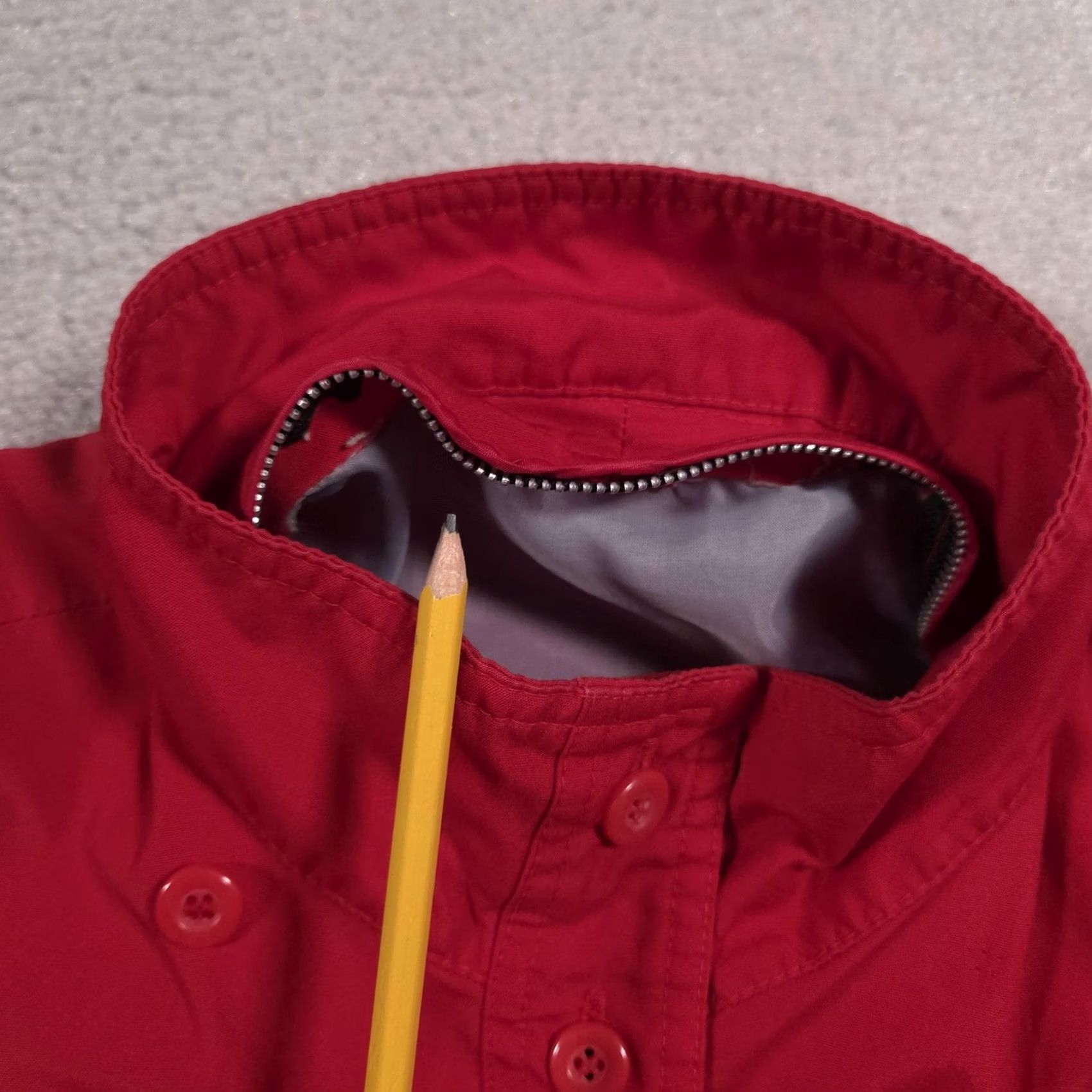 London Fog VINTAGE London Fog Women's Coat Rain Coat Red 12 Regular Waist Cinch Drawstring Hooded Full Zip Pockets Zipper Buttons Elastic Waist Lined Britches? Size XL / US 12-14 / IT 48-50 - 6 Thumbnail