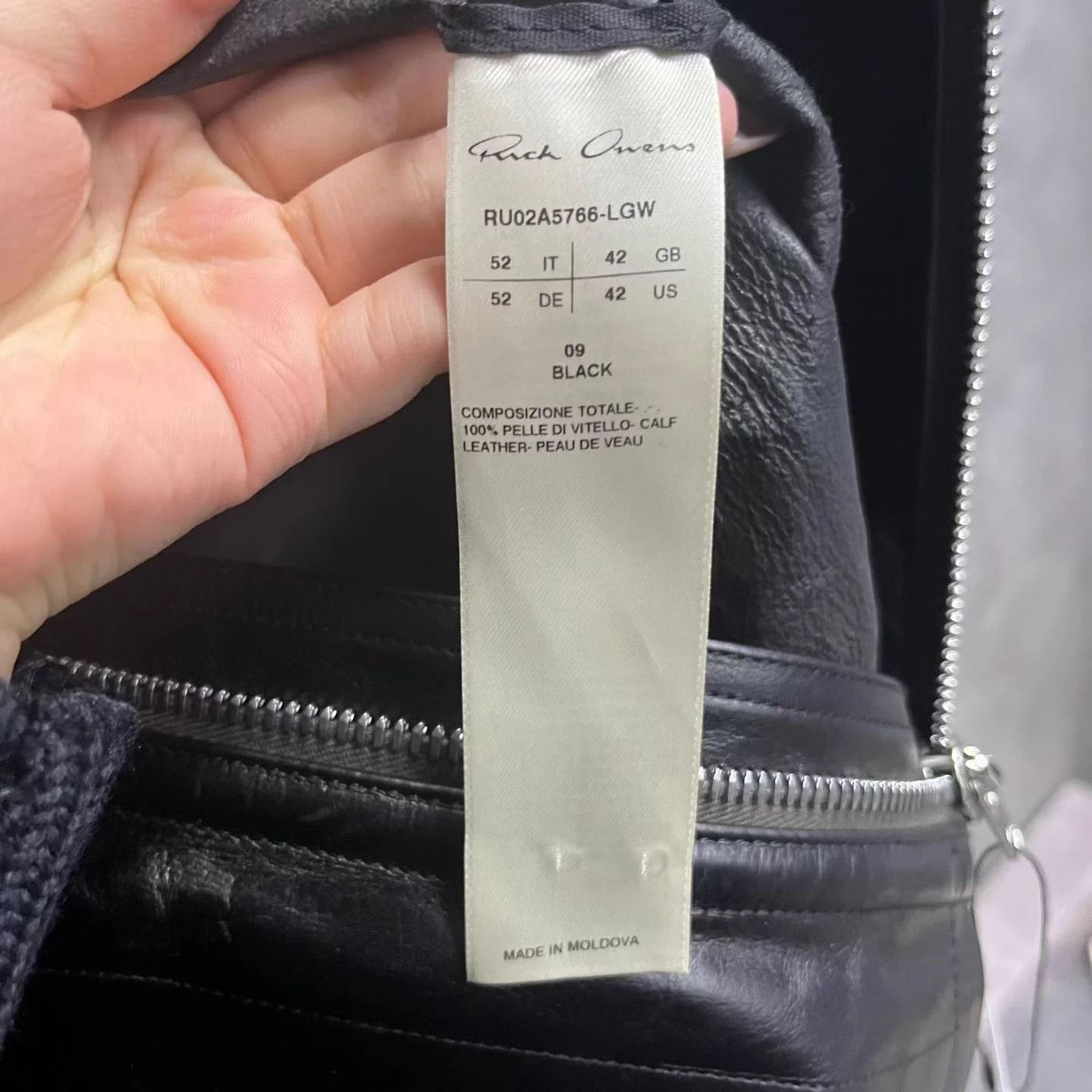 Rick Owens Rick Owens black solid color hooded zip-up leather jacket Size US L / EU 52-54 / 3 - 4 Thumbnail