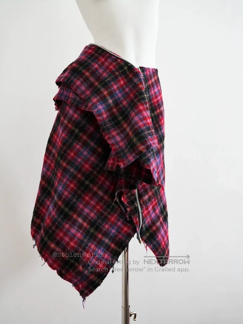 Comme des Garcons Comme Des Garcons size F Asymmetrical zipper plaid skirt Size 23" - 7 Thumbnail