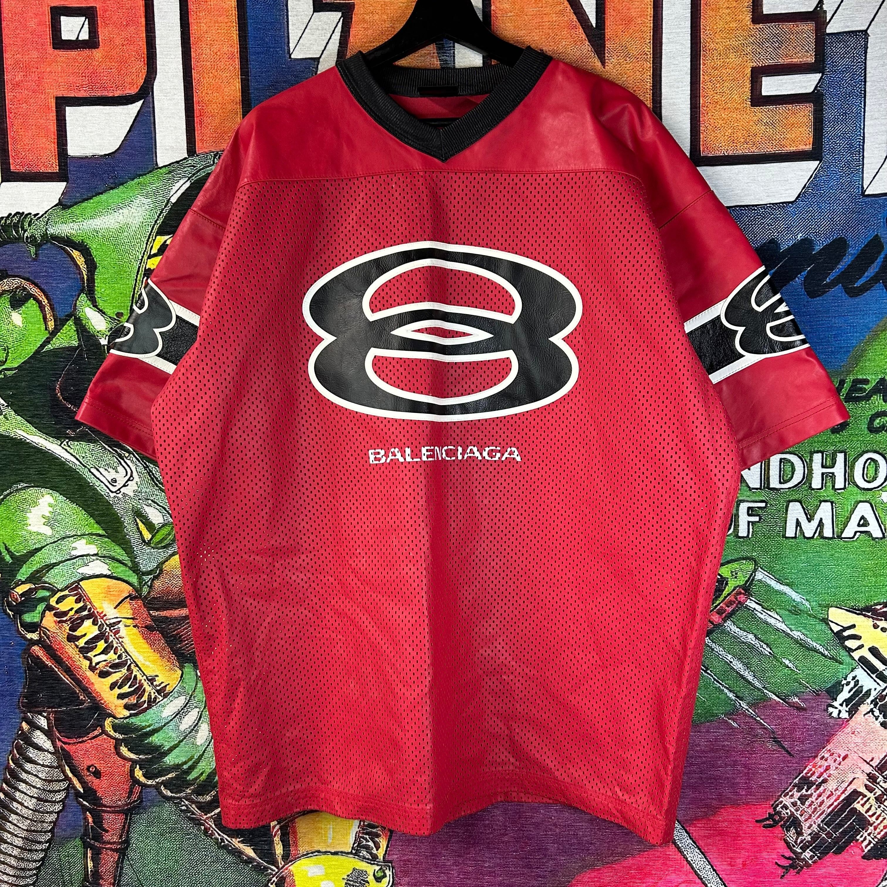 Balenciaga Football Jersey Leather Size Large MSRP $5590