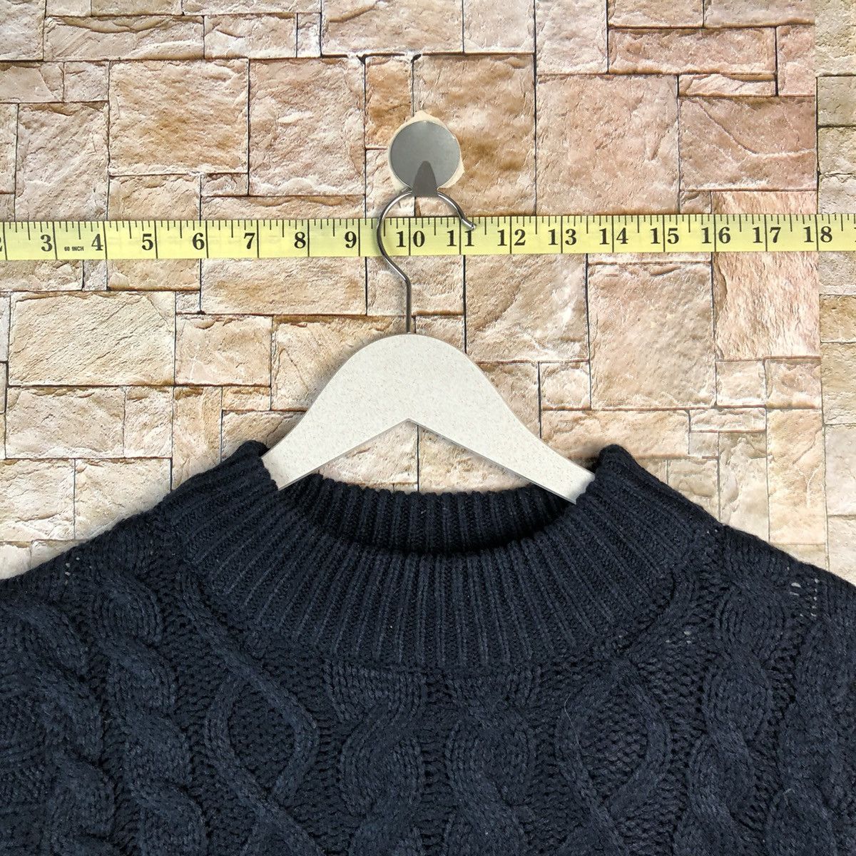 Homespun Knitwear × Japanese Brand Earth Music Econology Dark Blue cable Knitwear #A1223 Size US S / EU 44-46 / 1 - 4 Thumbnail