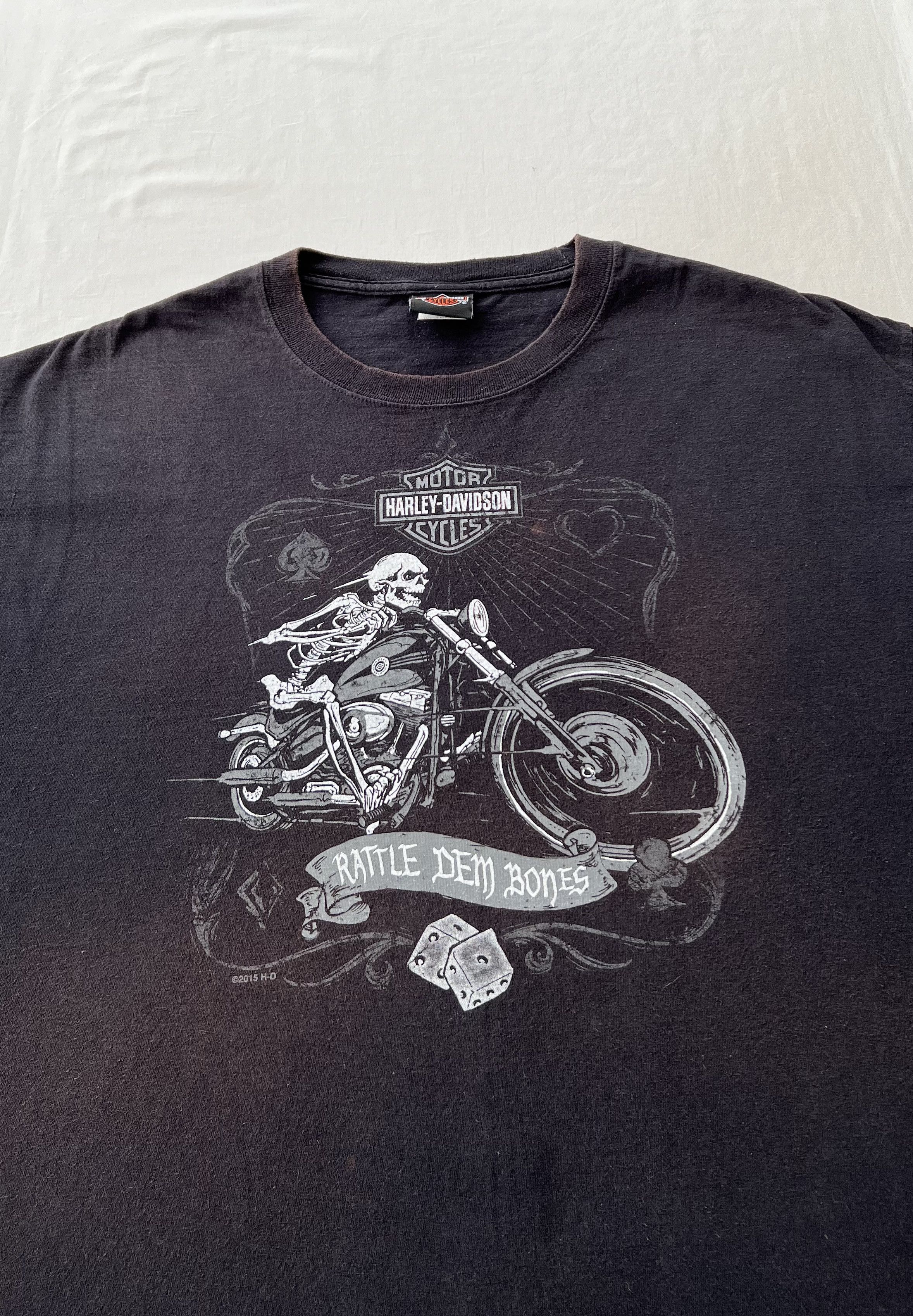 Harley Davidson Vintage 2015 Harley Davidson Motorcycle Snake Skull T-shirt Size US XL / EU 56 / 4 - 6 Thumbnail