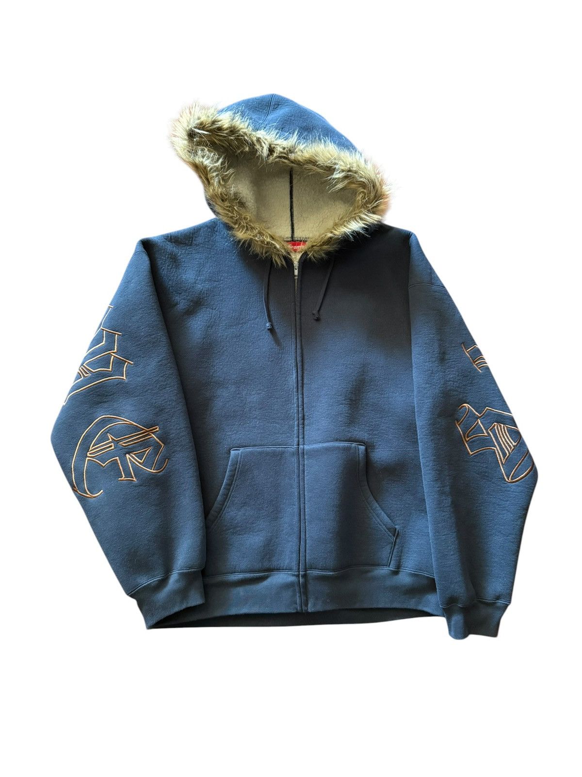 Supreme Supreme SALEM Zip Up Hooded Sweatshirt Navy Size XXL | Grailed