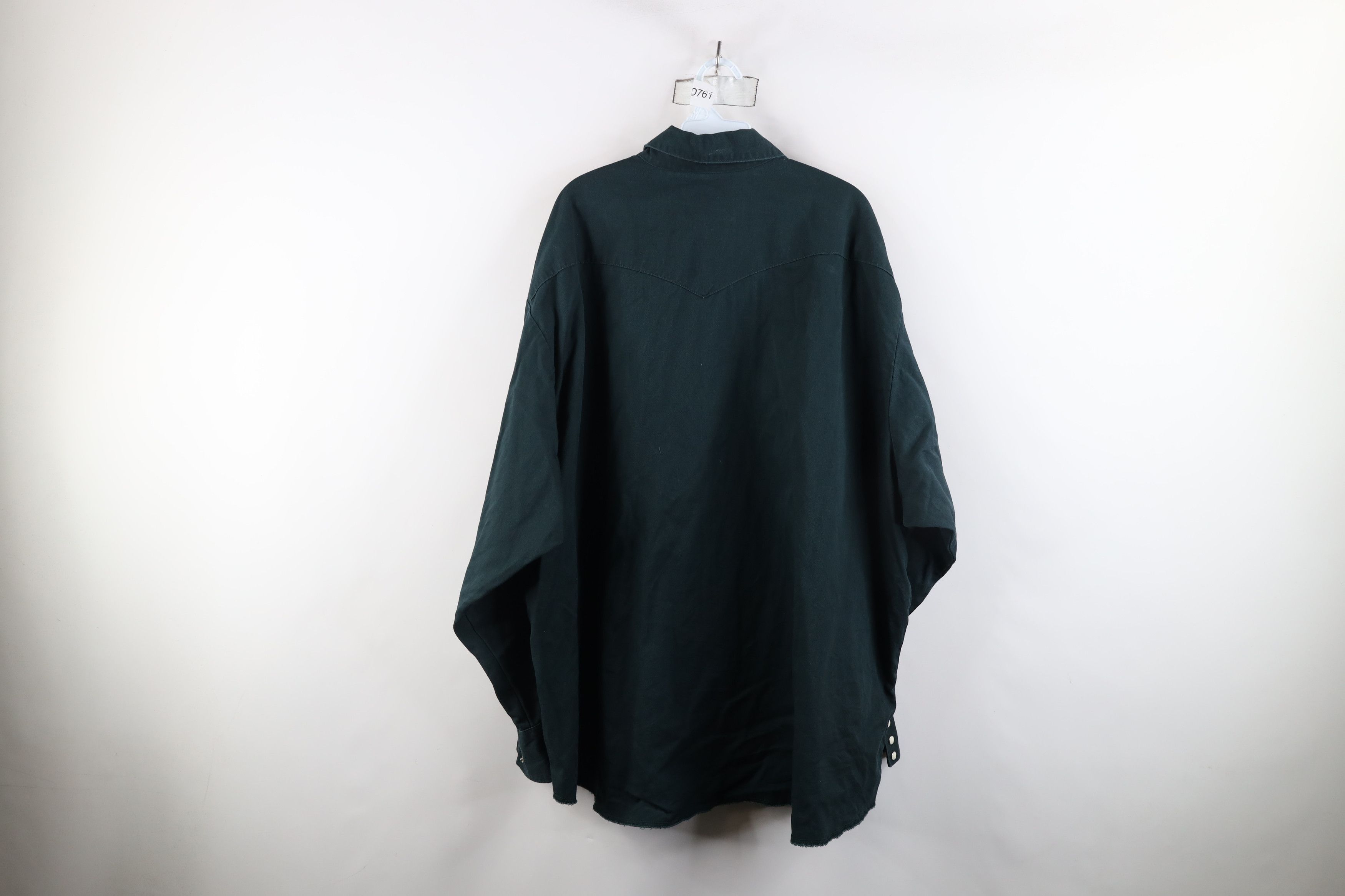 Vintage × Wrangler Vintage 90s Wrangler Heavyweight Button Shirt Dark Green Size US XXL / EU 58 / 5 - 11 Thumbnail