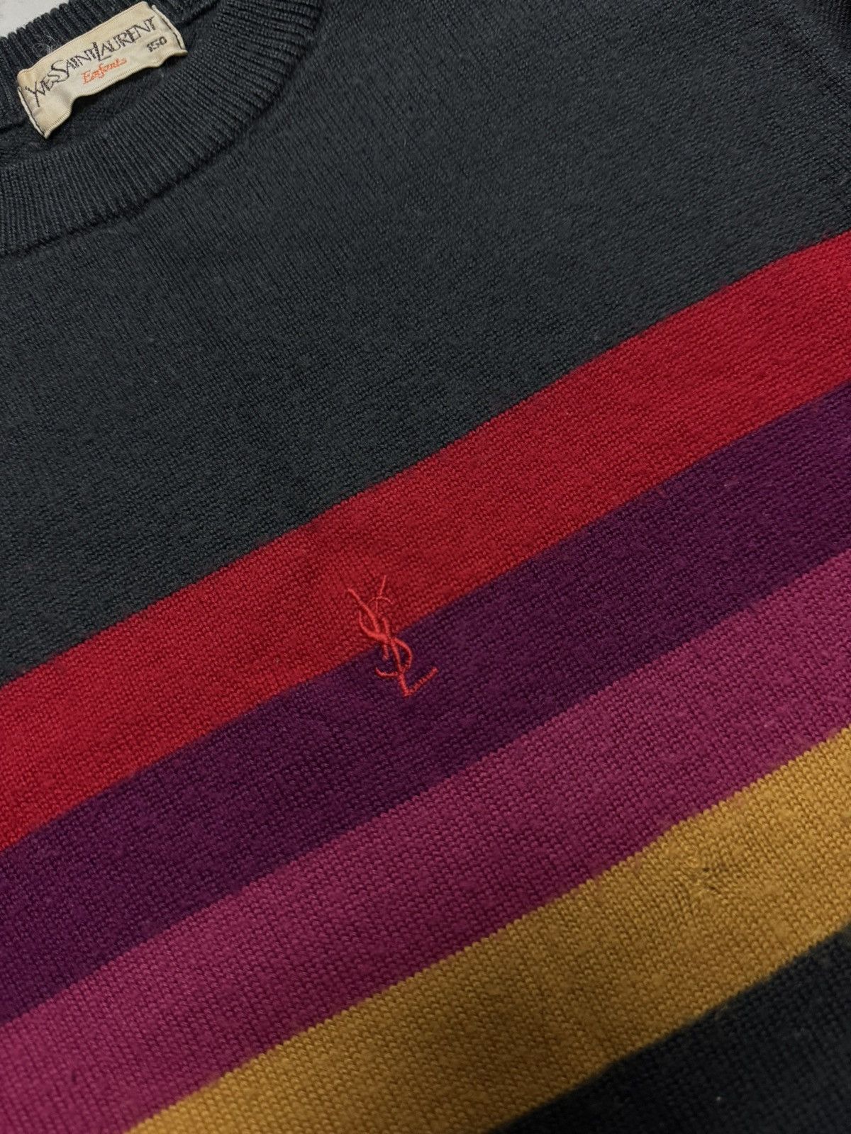 Yves Saint Laurent 💥VTG 90's YVES SAINT LAURENT ENFANTS MULTICOLOR SWEATSHIRT Size US XXS / EU 40 - 7 Thumbnail