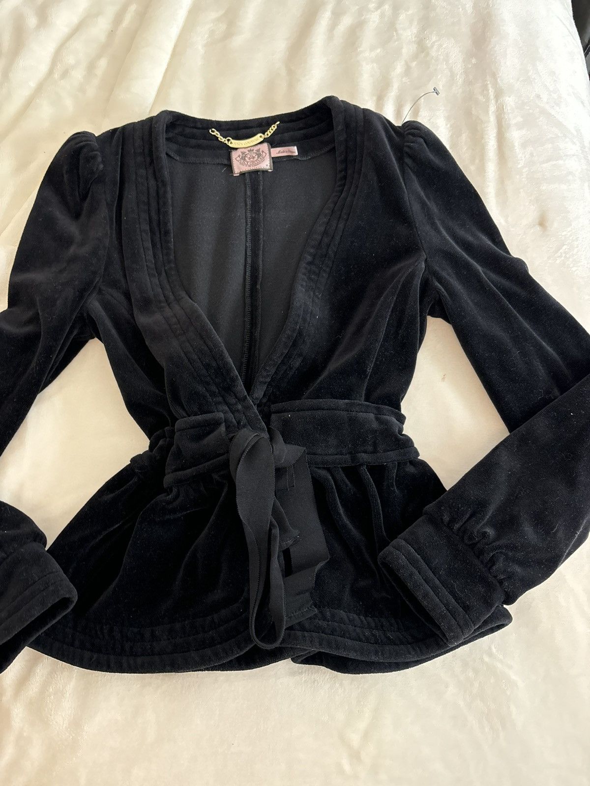 Juicy Couture Vintage Juicy Couture Black Velour Peplum Hem Belt Tie Long Size M / US 6-8 / IT 42-44 - 3 Thumbnail