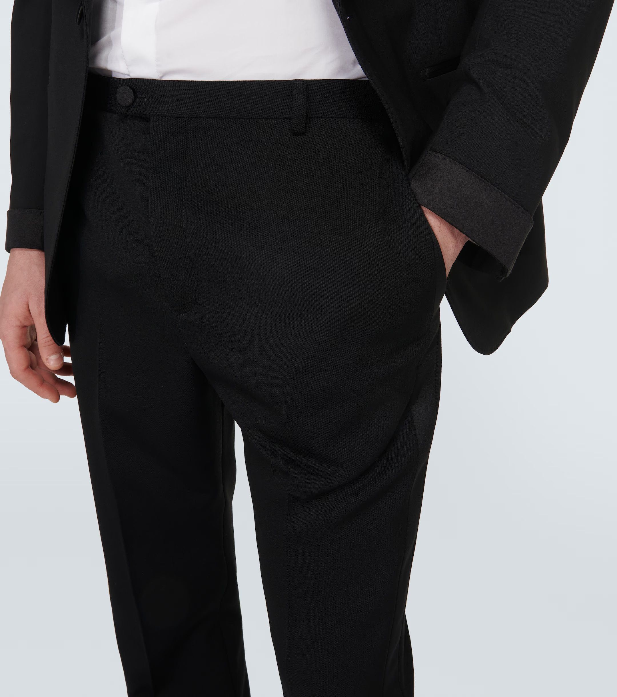 Saint Laurent Paris Saint Laurent Tuxedo Trousers - Black Wool Size US 34 / EU 50 - 3 Thumbnail