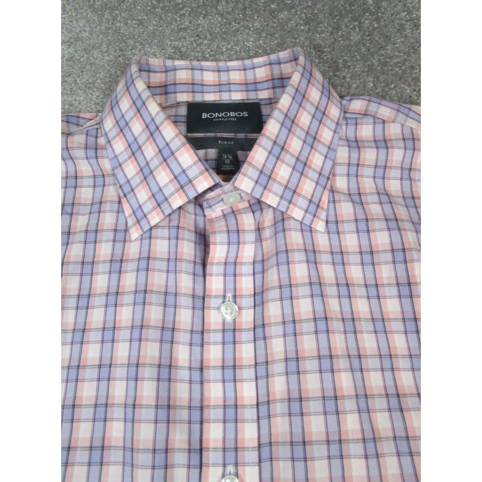 Bonobos Bonobos Shirt Mens 16.5 Pink Purple Button Up Size US L / EU 52-54 / 3 - 2 Thumbnail