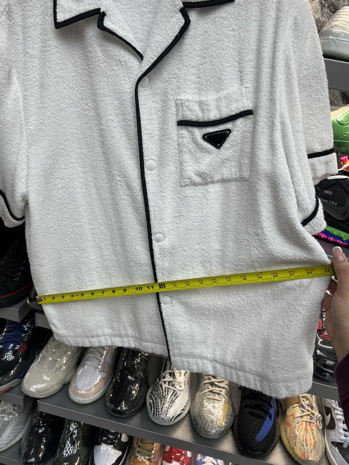 Prada Prada White Terry Cotton Tee Size US L / EU 52-54 / 3 - 16 Thumbnail
