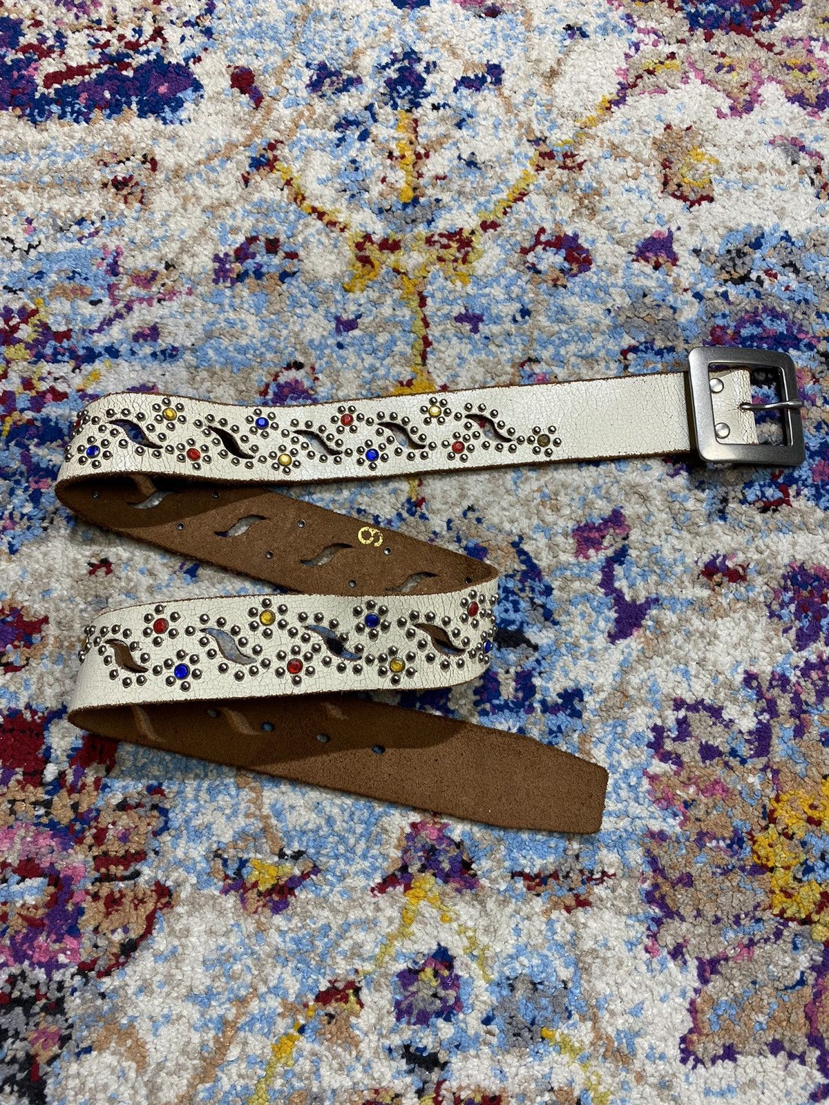 Western Studded Rhinestones Leather Belts 42"