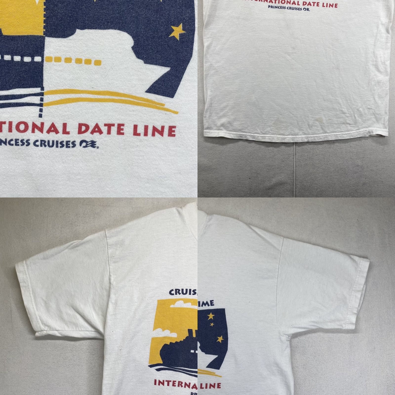 Fruit Of The Loom VINTAGE Princess Cruises T Shirt Graphic Print Men L White 90s Retro Cruise Ship Oceanic Logo Casual Shirts Mens Size US L / EU 52-54 / 3 - 8 Thumbnail