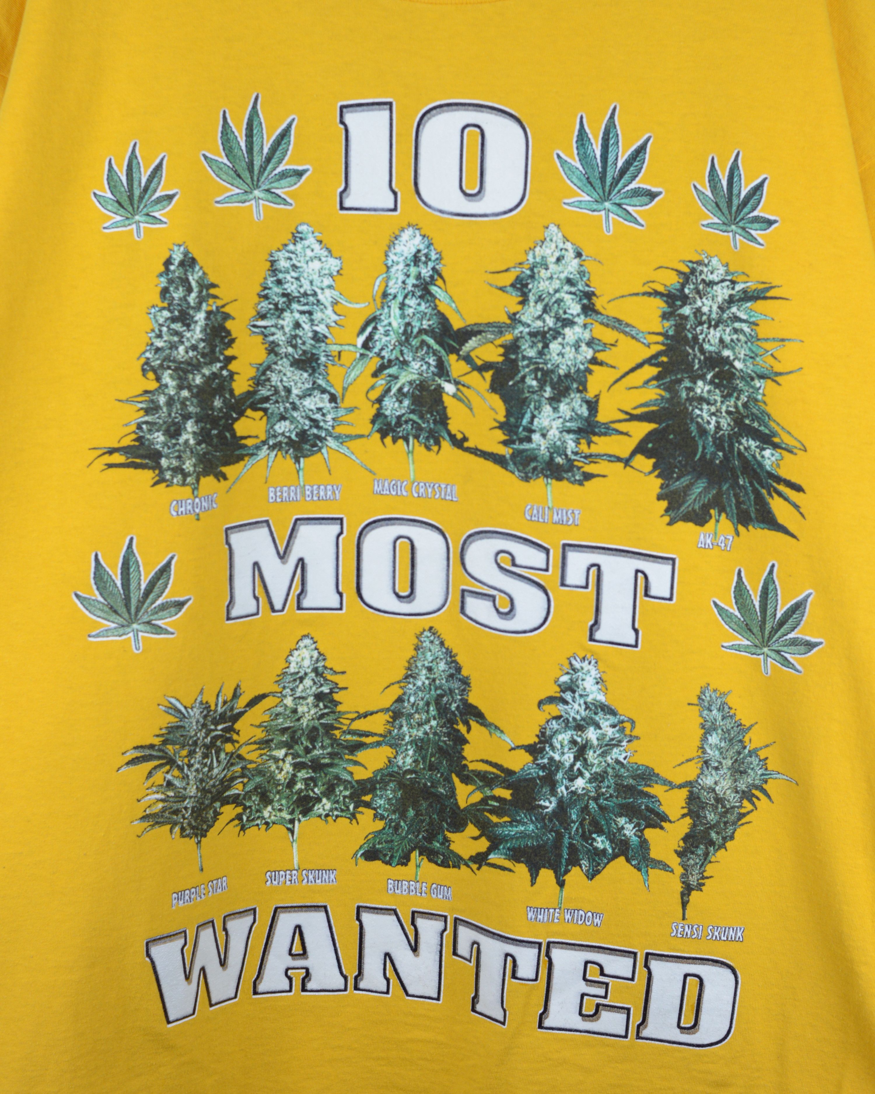 Vintage Vintage 10 most wanted marijuana pot 420 stoner t shirt Size US XL / EU 56 / 4 - 3 Thumbnail