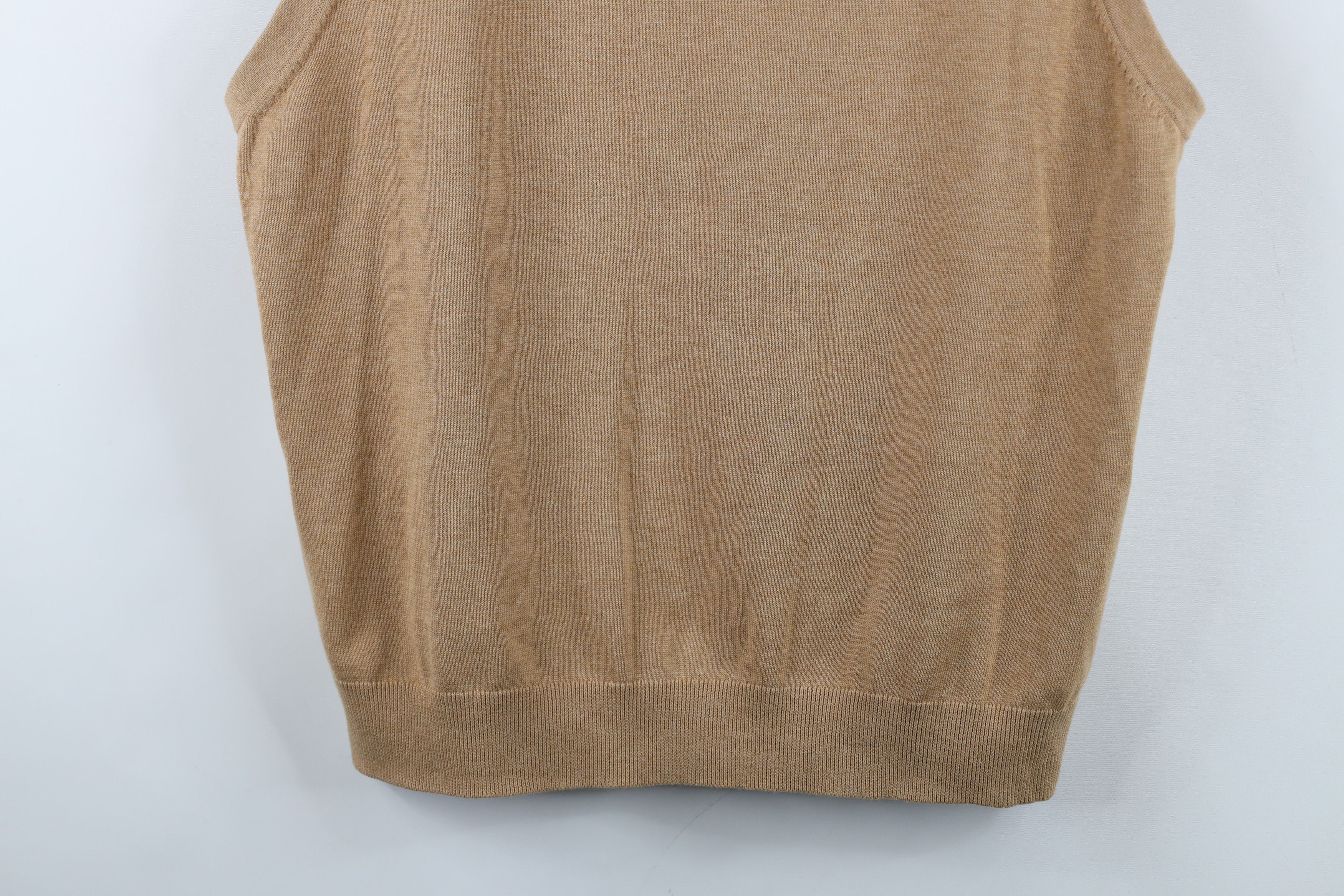 Lands' End Vintage Lands End Cotton Knit V-Neck Sweater Vest Beige Size US XL / EU 56 / 4 - 3 Thumbnail