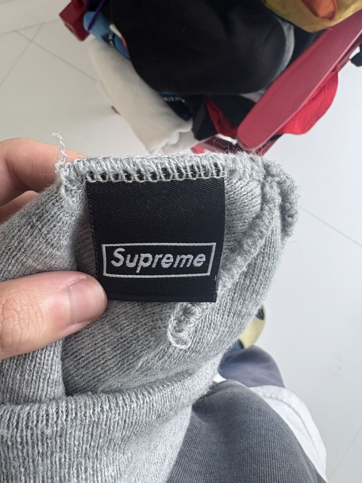 New Era × Supreme Supreme new era box logo beanie (FW17) Heather Gray Size ONE SIZE - 3 Thumbnail