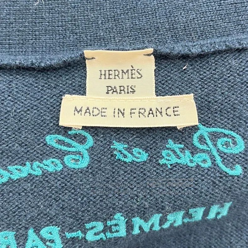 Hermes Hermes Jacquard Pattern Navy Blue Long Knit Open Cardigan Size XS / US 0-2 / IT 36-38 - 4 Thumbnail