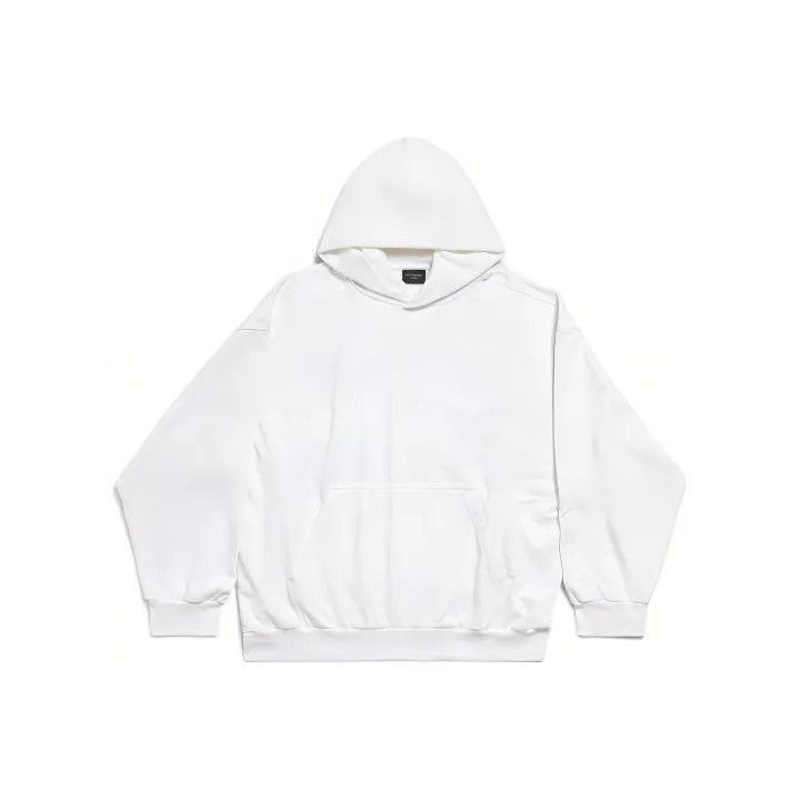 Balenciaga Balenciaga White Hooded Sweatshirt with Logo Print 0079-250 Size US XS / EU 42 / 0 - 1 Thumbnail