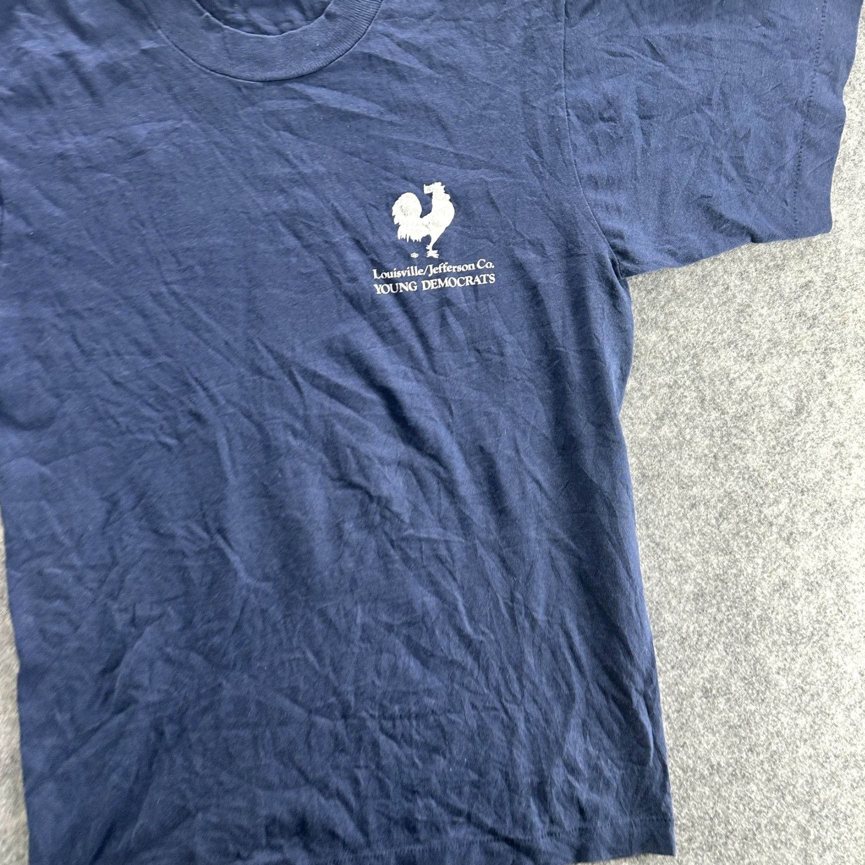 Vintage VINTAGE Screen Stars Best Louisville Jefferson Co Young Democrats Shirt Mens Medium Blue 90s Logo Political Rooster Crew Neck Short Sleeve Made in USA Size US M / EU 48-50 / 2 - 3 Thumbnail