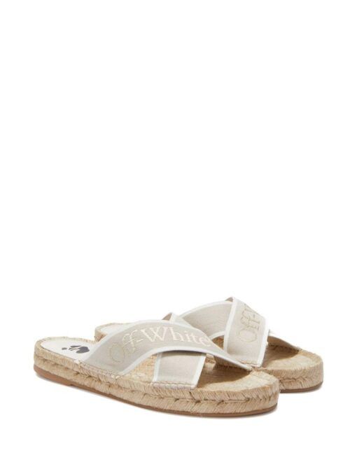 Off-White o1gr1nt0425 Criss Cross Espadrillas in Beige White Size US 5 / IT 35 - 3 Thumbnail