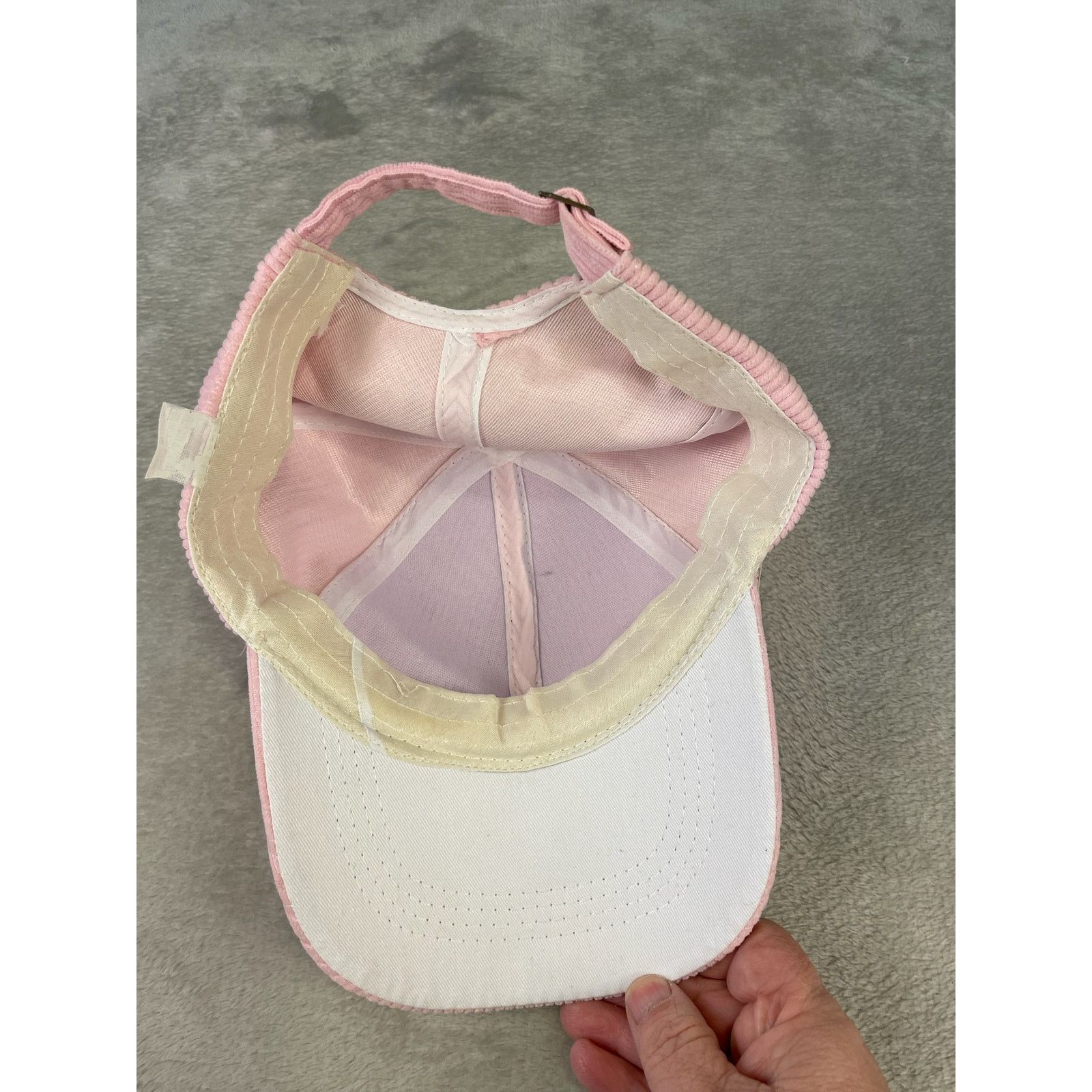Other Pink Corduroy Hat Rose Embroidery and Rhinestone Accents Size ONE SIZE - 5 Thumbnail
