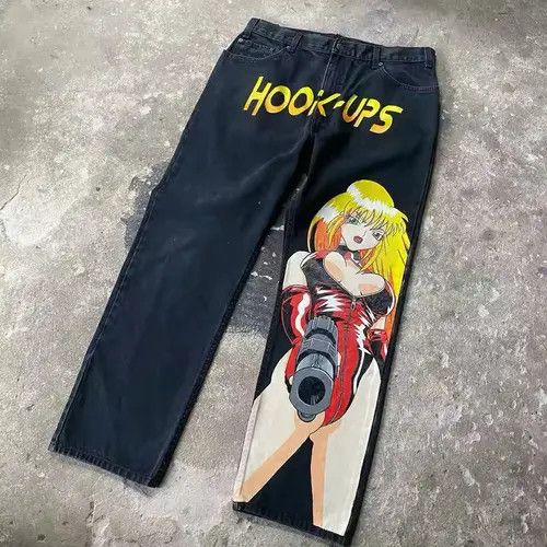 VIBE Hip Hop Anime Graphic Denim Pant Size US 33 - 6 Thumbnail