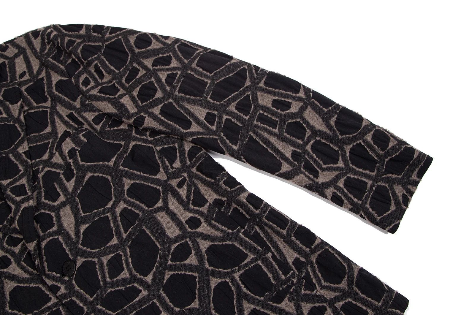 Issey Miyake Jacquard Design Jacket in Black Gray, Size 4 Size US XL / EU 56 / 4 - 7 Thumbnail