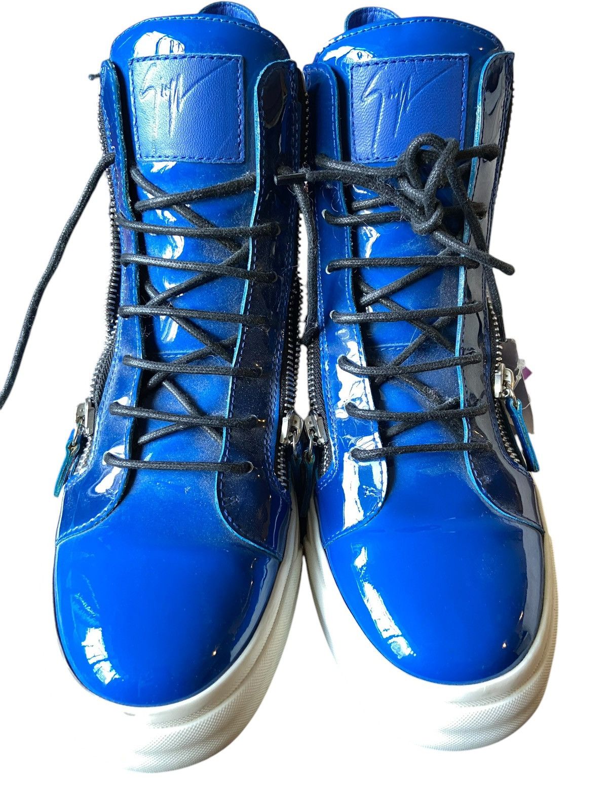 Giuseppe Zanotti Giuseppe Zanotti Mid-top Patent Leather Sneakers Size US 10 / EU 43 - 4 Thumbnail