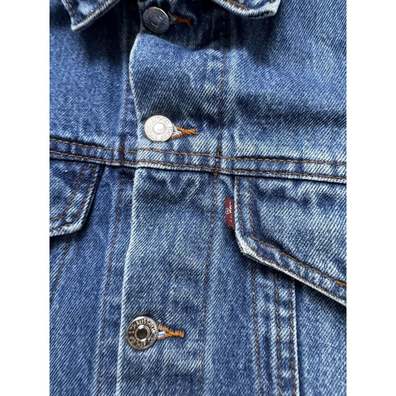 Levi's × Vintage 90s Vintage Levis Denim Track Jacket Size US L / EU 52-54 / 3 - 5 Thumbnail