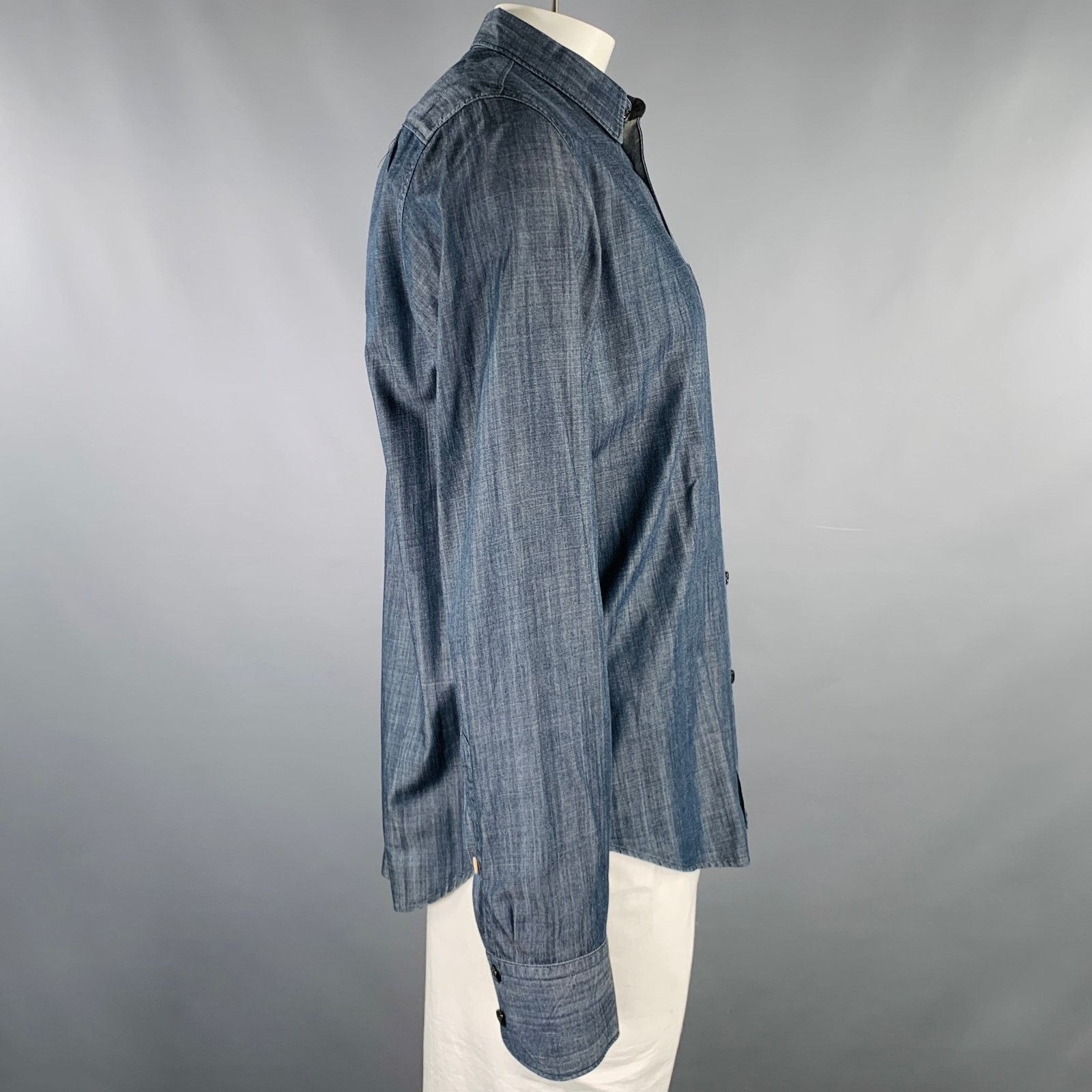 Rag & Bone RAG & BONE Size L Indigo Cotton Button Up Long Sleeve Shirt Size US L / EU 52-54 / 3 - 2 Thumbnail