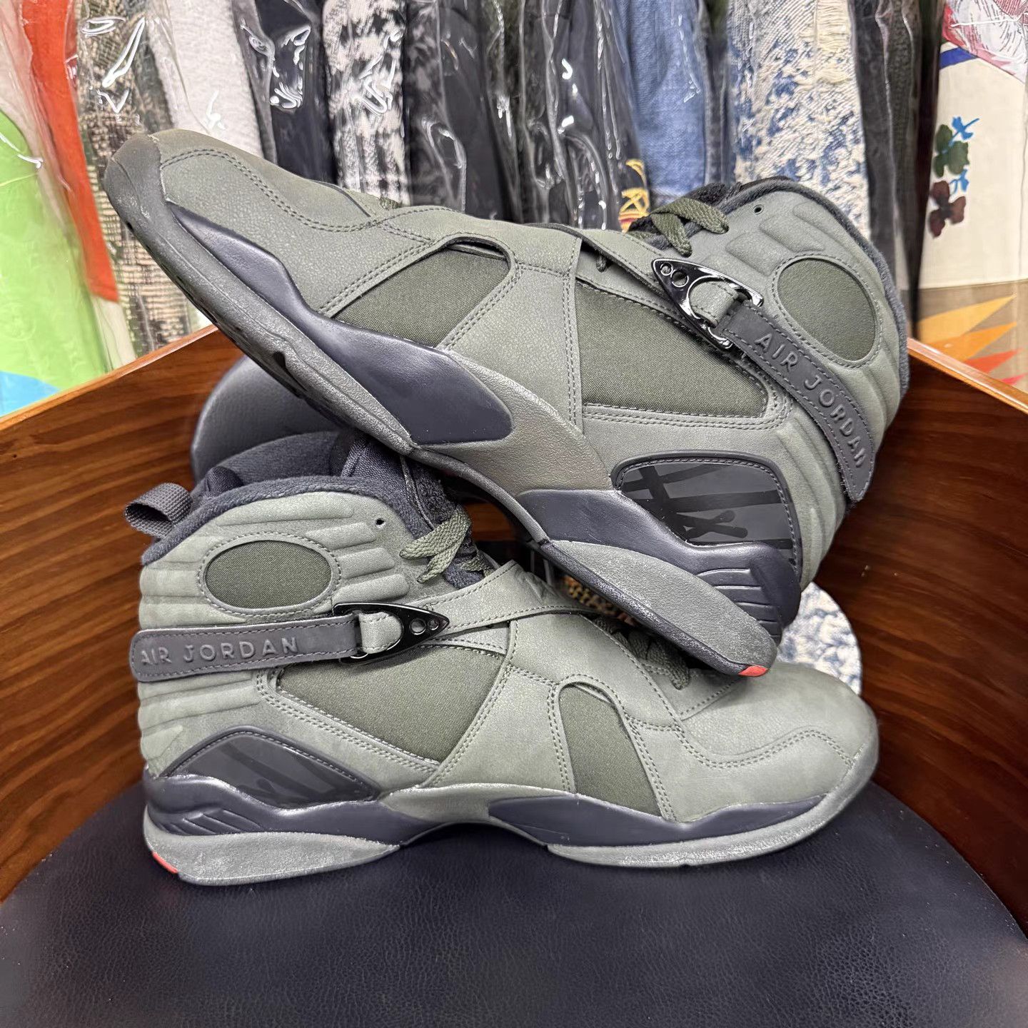 Jordan Brand Air Jordan 8 × Undefeated Black & Green K15 Size US 11.5 / EU 44-45 - 7 Thumbnail