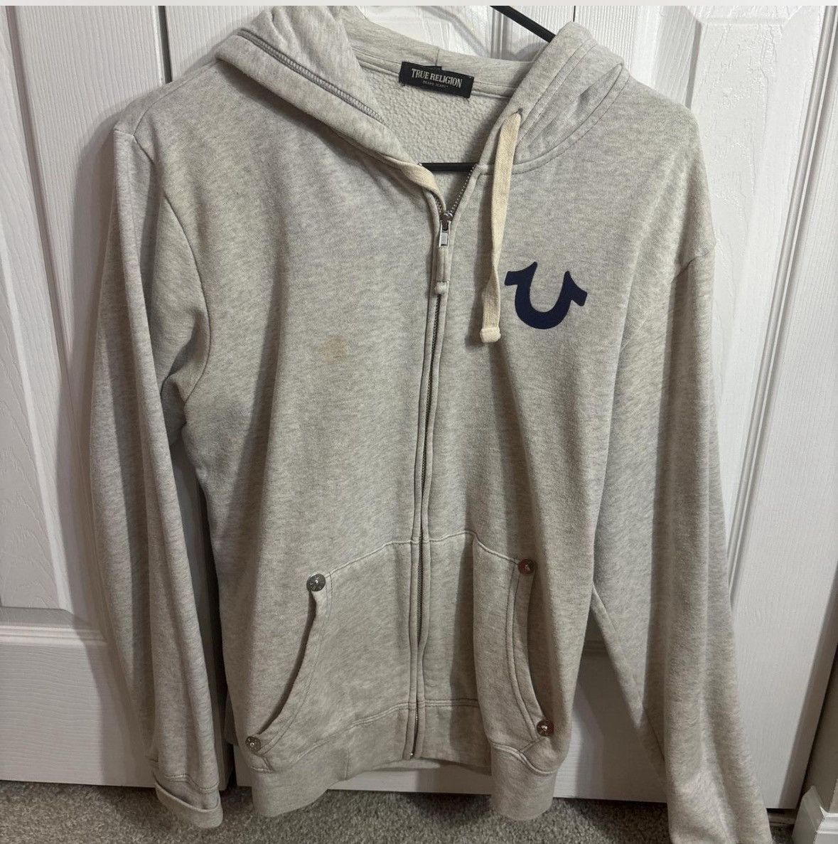True Religion Gray True Religion Zip-Up Hoodie W Navy Size M / US 6-8 / IT 42-44 - 1 Thumbnail