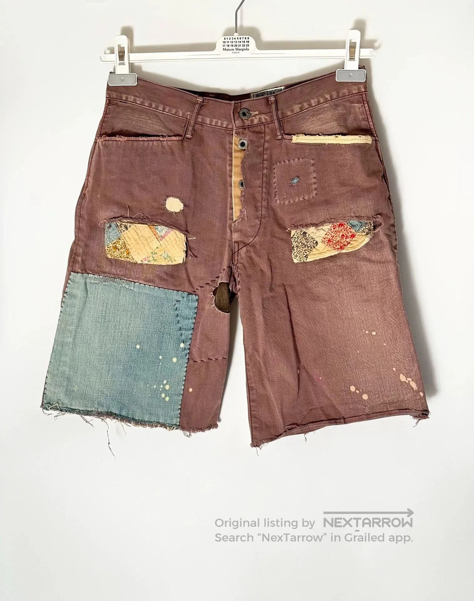 Kapital Kapital Patchwork Distressed Shorts. Size US 28 / EU 44 - 1 Thumbnail