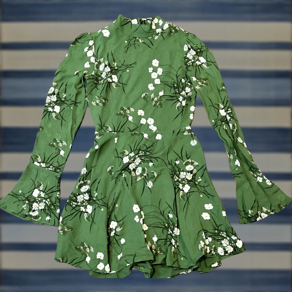 hunter green fit and flare dress Buy Lipsy Forest Crew Neck Short Sleeve Midi with Gold Trim Belt from Next USA a smocked elastic back main image 1