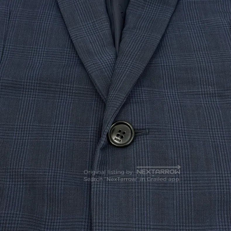 Dior Dior Dark blue plaid wool tweed suit jacket Size 44R - 7 Thumbnail
