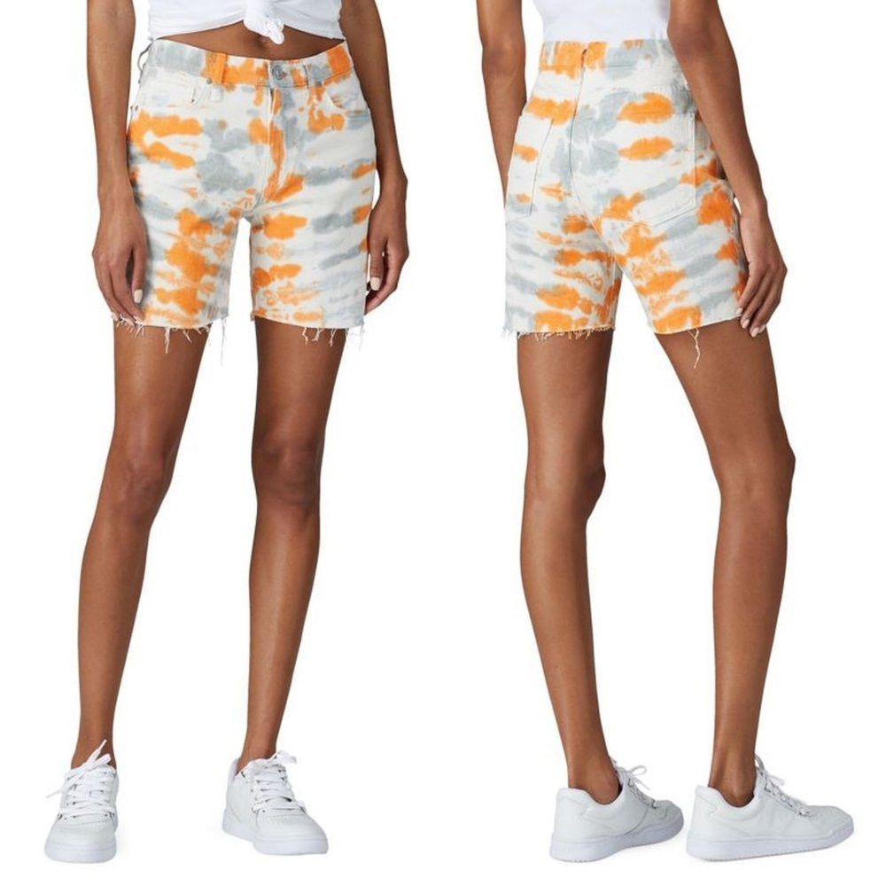 Hudson Hudson Denim Hana Shorts Grey Orange Tie Dye Size 28 Size 28" / US 6 / IT 42 - 1 Thumbnail