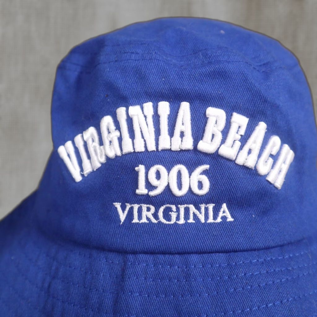 Vintage VIRGINIA BEACH 1906 VA Blue Sail Boat Fishing Outdoors Bucket Hat Cap Adult One Size Shirt Hat Men Blues 1906 Virginia Beach Logo Size ONE SIZE - 1 Thumbnail