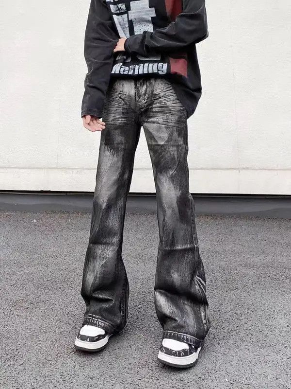 VIBE High street vintage batik dirty wash graffiti baggy jeans Size US 30 / EU 46 - 2 Thumbnail