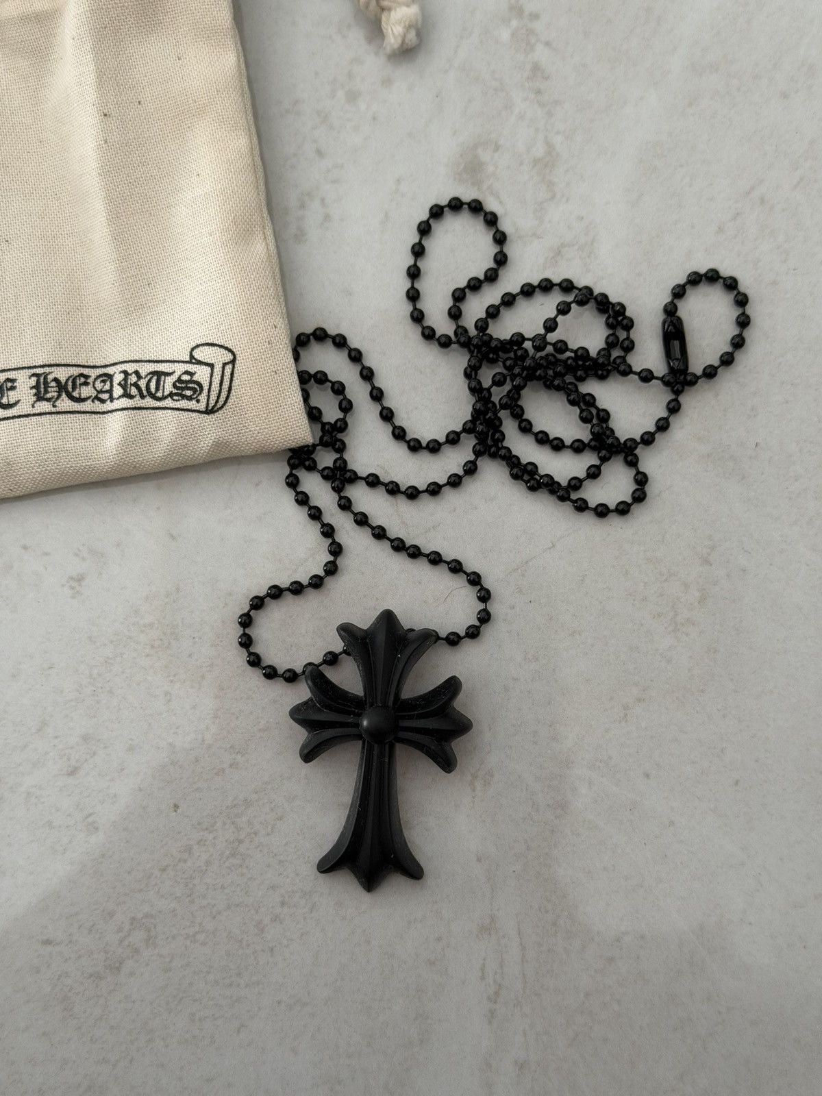 Chrome Hearts Chrome Hearts Black Rubber Cross Necklace Size ONE SIZE - 3 Thumbnail